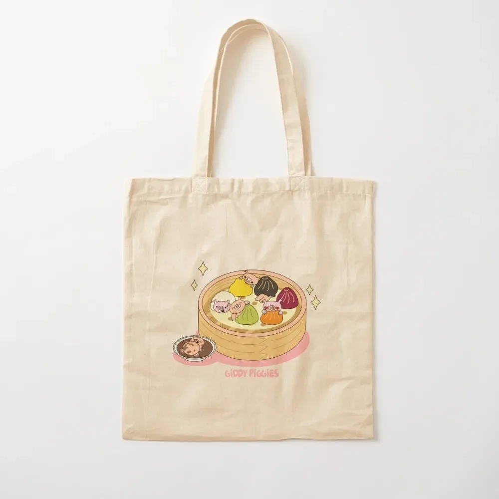 Giddy Piggies Rainbow Dumpling Tote Bag tote bag canvas bags for women eco bag folding