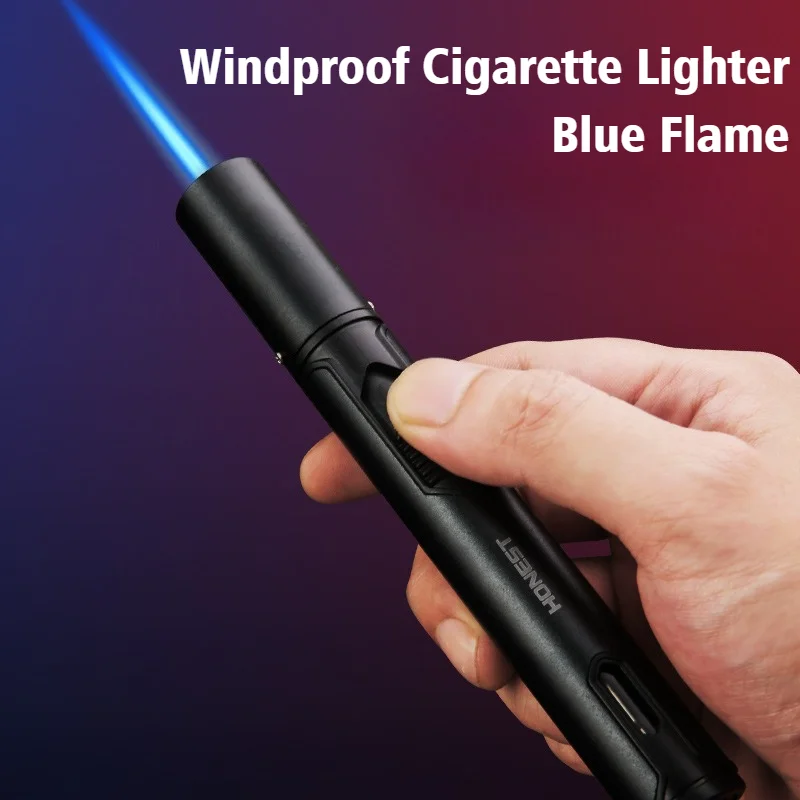 

2025 New Windproof Blue Fire Metal Lighter Cigar Spray Gun Butane Inflatable Open Flame Cigarette Lighters & Smoking Accessories