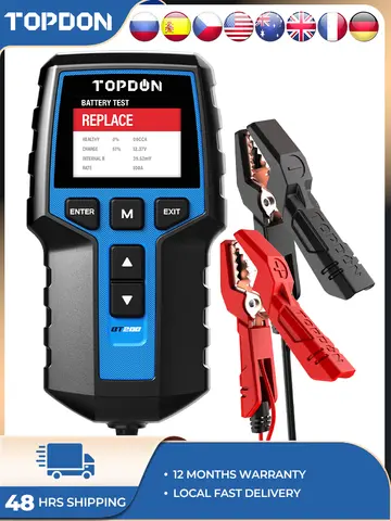 TOPDON BT200 12V Car Battery Tester Digital Automotive Diagnostic Battery Tester Analyzer Vehicle Cranking Charging Scanner Tool