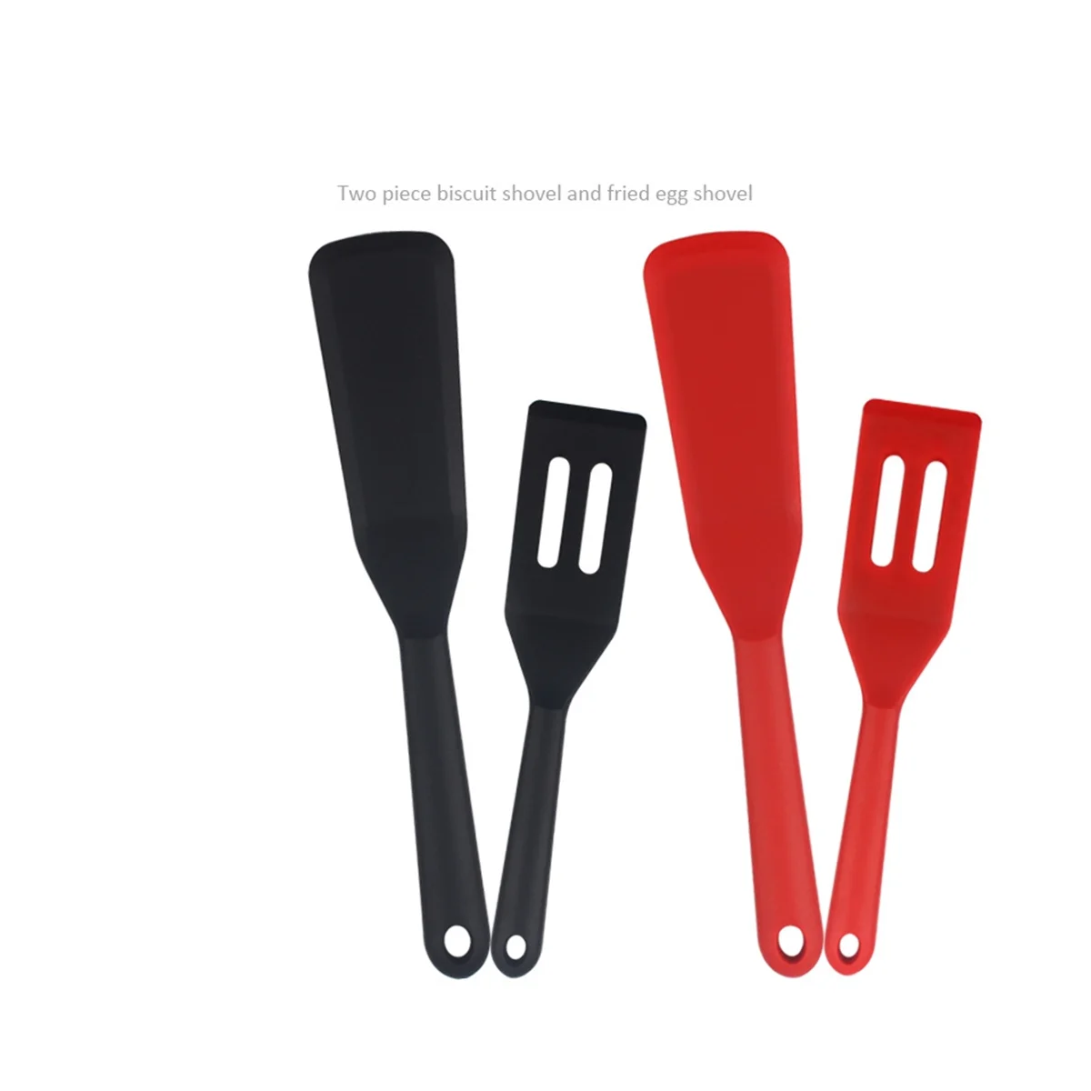 2Pcs Favorite Spatula, One Size Fits All, Black Silicone Shovel Set