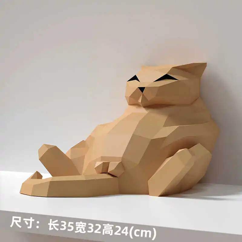 

Desk Decorations 35cm Cat DIY Paper Model Animal Hand Made Art Papercraft Room Ornament 3D Puzzles Educational Creative Gift