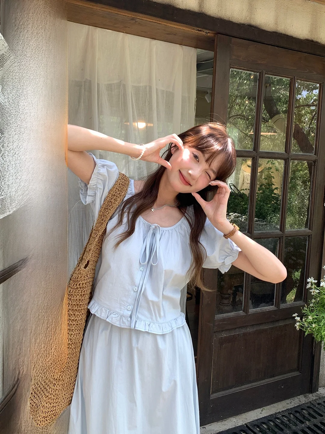 

Land Xiao Tu Tan Sweet f Комплект с юбкой Женский костюм-двойка Корейский Sle Age-Defng Лето Новое поступление Хлопок ort Sve