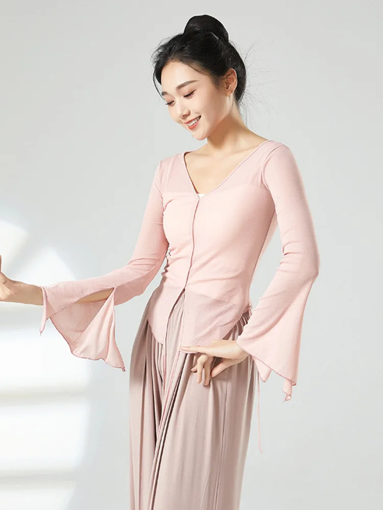 

Modern Dance Modern Dance Attire Temperament Ribbed Bamboo Top Slim Fit Female Training Costume Carnival Costumes Kpop Dance