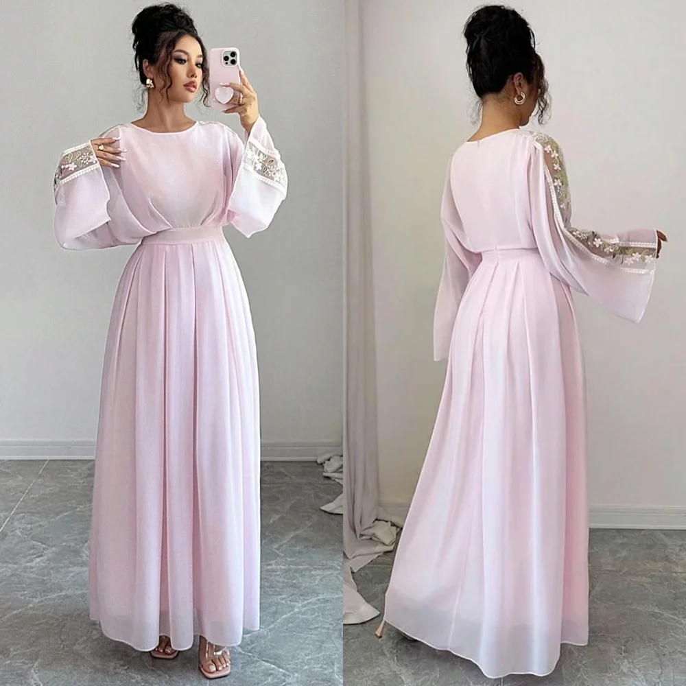 

Индивидуальные высококачественные шифоновые платья миди со складками трапециевидной формы и овальным вырезом на заказ, классические ретро-платья на заказ