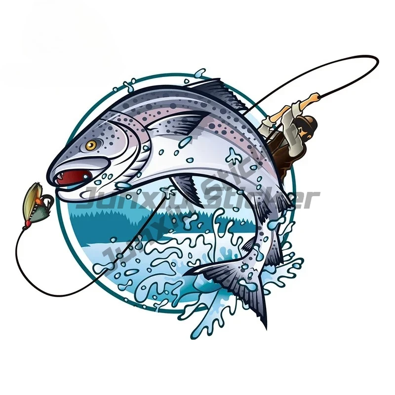 

For Fishing Fish Funny Car Stickers Bumper Decal Car Accessories Waterproof Vinyl RV JDM Decoration
