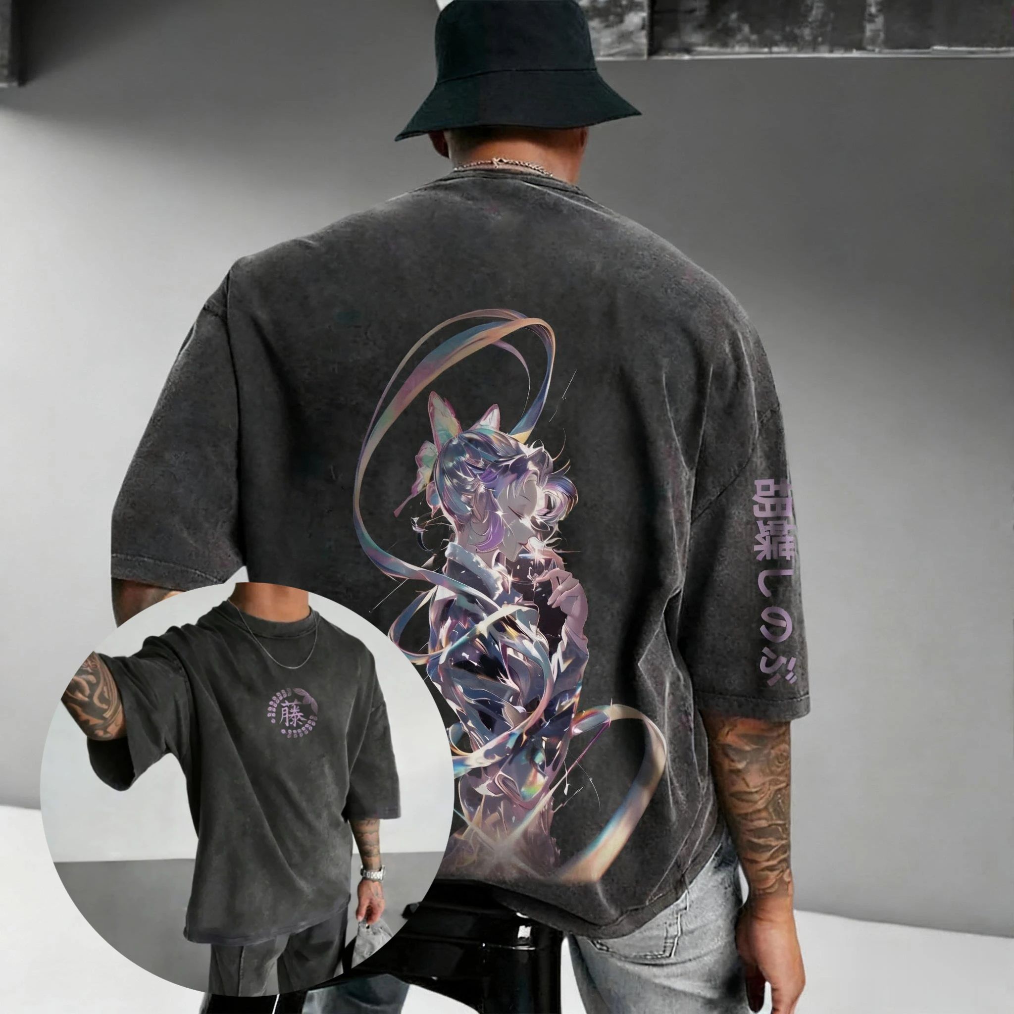 شيطان القاتل خمر غسلها تي شيرت الرجال المتضخم النساء قصيرة الأكمام المحملة رداء علوي غير رسمي الشارع الشهير الصيف العصرية الجديدة للجنسين Harajuku