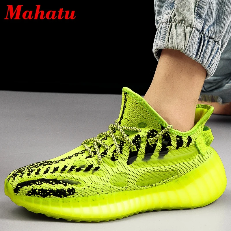 Men's Casual Sneakers shoes flat popcorn shoes lace-up breathe Summer Air Mesh Men Sport socks shoes Tennies zapatillas hombre