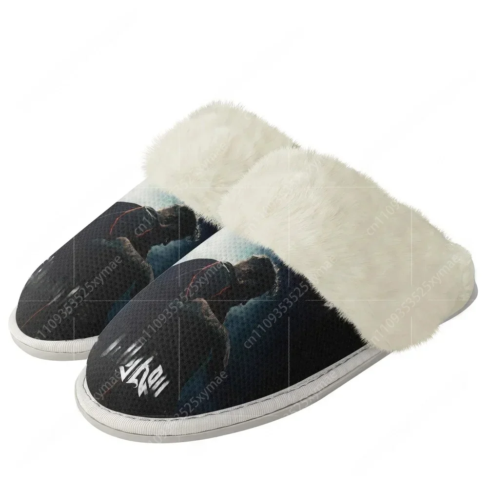 Pantuflas de Felpa Jelly Singer Roll Music Reaper7man, Calzado Cálido para Hombre y Mujer, Pantuflas Térmicas Ligeras Personalizadas para el Hogar y el Dormitorio