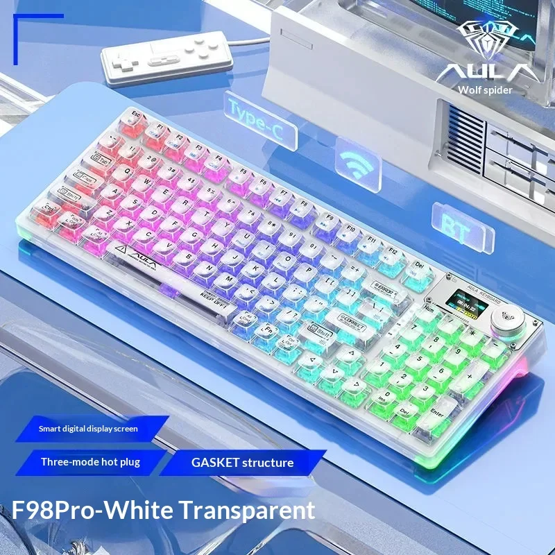 

Tarantula F98pro Mechanical Keyboard Transparent Three-Mode Wireless Bluetooth Customized Hot Plug Esports Game Live Gifts