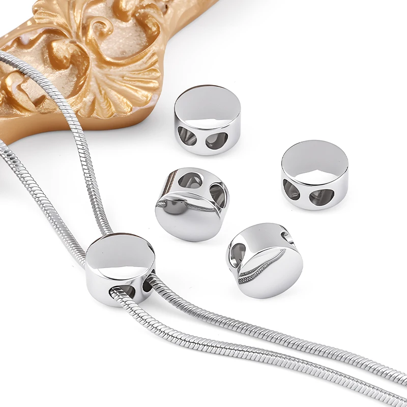 

Регулируемая силиконовая прокладка из нержавеющей стали с двойным отверстием, позиционирующая бусина, ожерелья ручной работы, браслеты, ювелирные изделия, аксессуары «сделай сам»