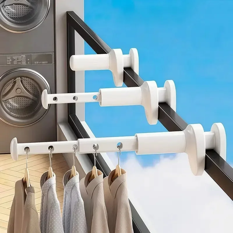 Thickened Portable Folding Hangers, Extendable Travel Clothes Drying Rack, Easy Install & Carry, Space Saving - view 2