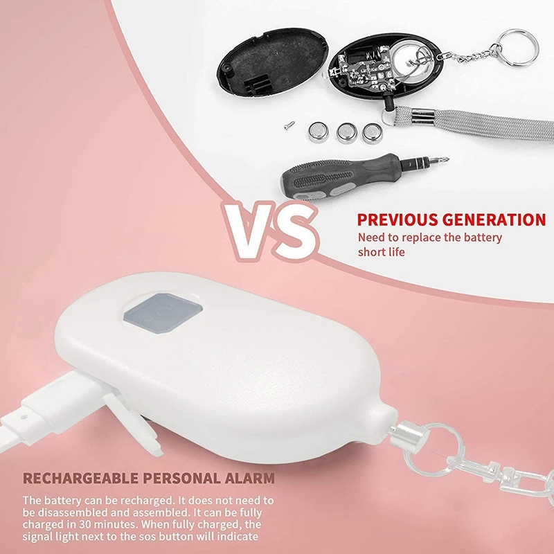 صفارة إنذار بسلسلة مفاتيح شخصية مزودة بإضاءة ليد ، صفارة إنذار بصوت عال ، صفارة إنذار بصوت عال ، السلامة في حالات الطوارئ ، النساء ، الفتيات ، الأطفال ، بديسيبل ، 2