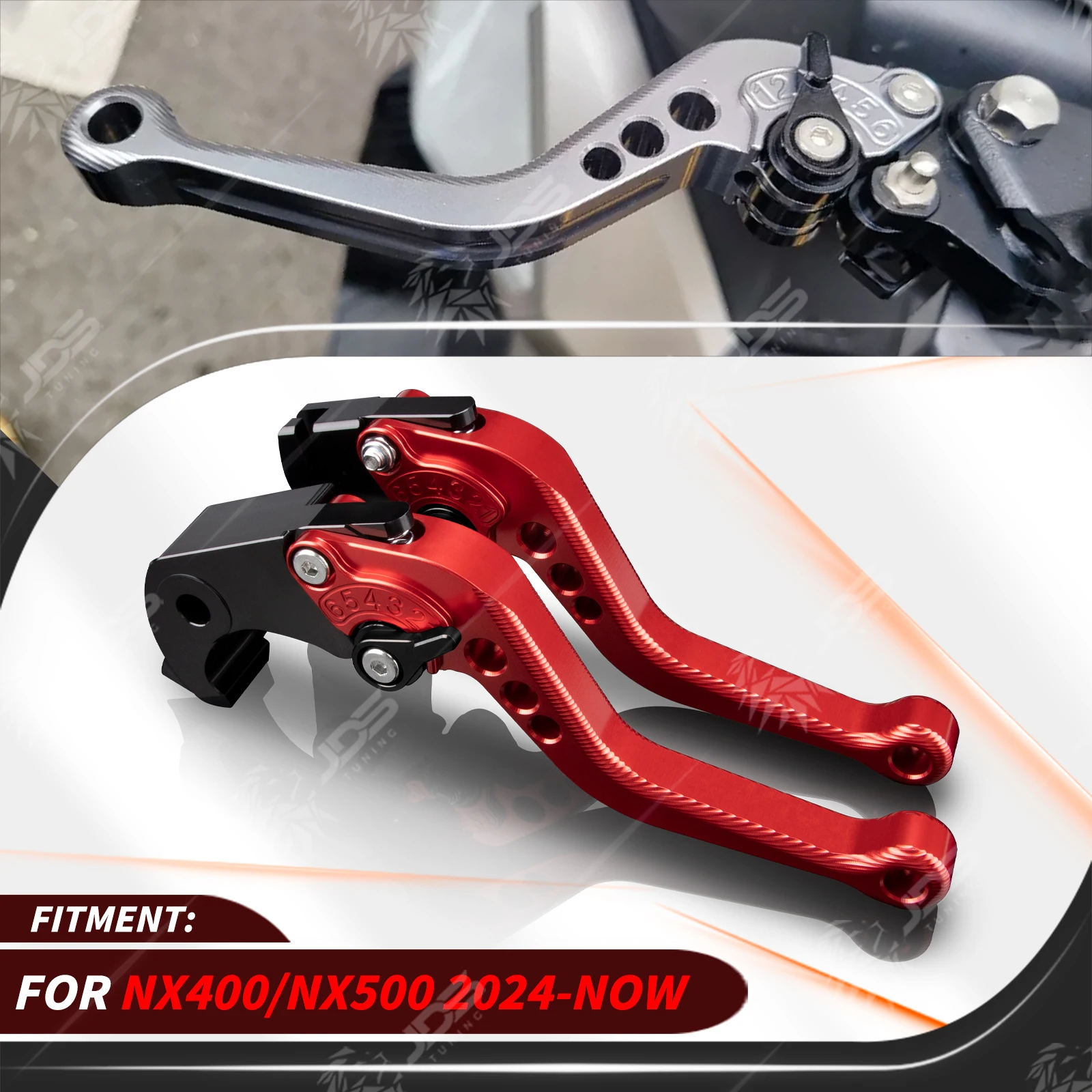 For Honda NX400/NX500 2024-NOW Sport Short Brake Lever Set Adjustable Handle Levers Three-Fingers Accessories Parts
