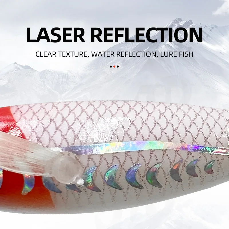 6 قطعة/الحقيبة ثلاثية الأبعاد الليزر الأفقي الروبيان الحبار هوك توهج في الظلام الروبيان مظلة مزدوجة هوك Blowpipe الحبار إغراء