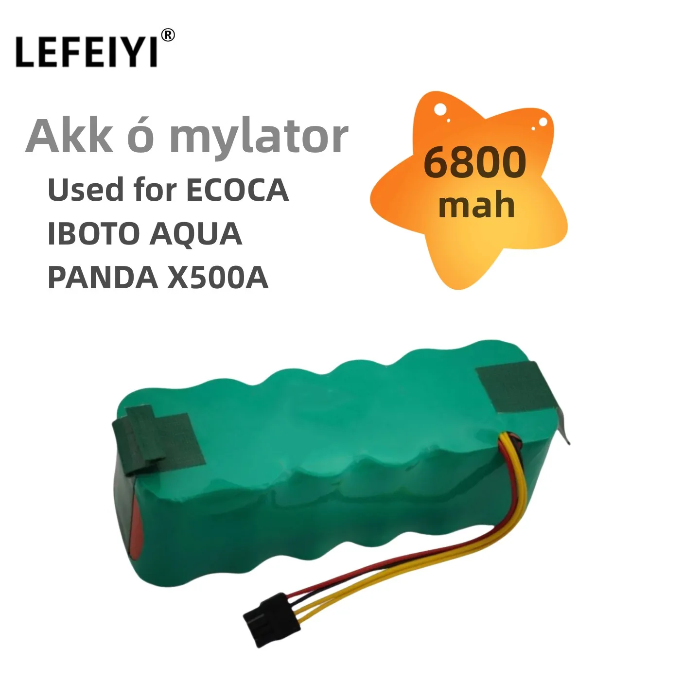 Iboto Aqua Robot Battery, Panda X500, Kitfort KT-503, Midea VCR15 (14.4V, 6800mAh)