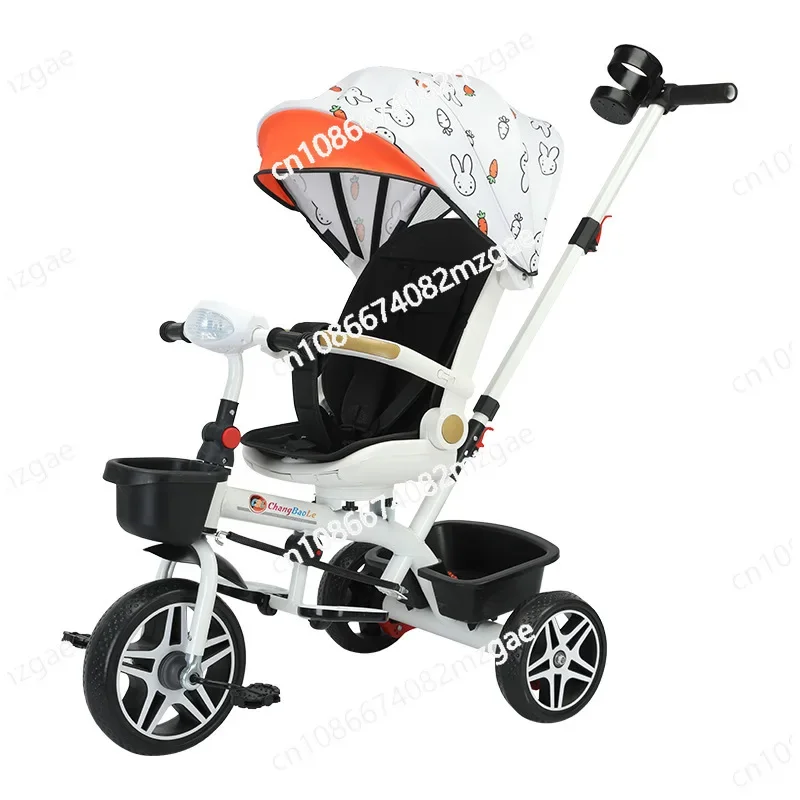 Stroller Children's Tricycle Baby Bicycle Baby Stroller Can Lie Down, Rotate, Sit and Ride A Tricycle