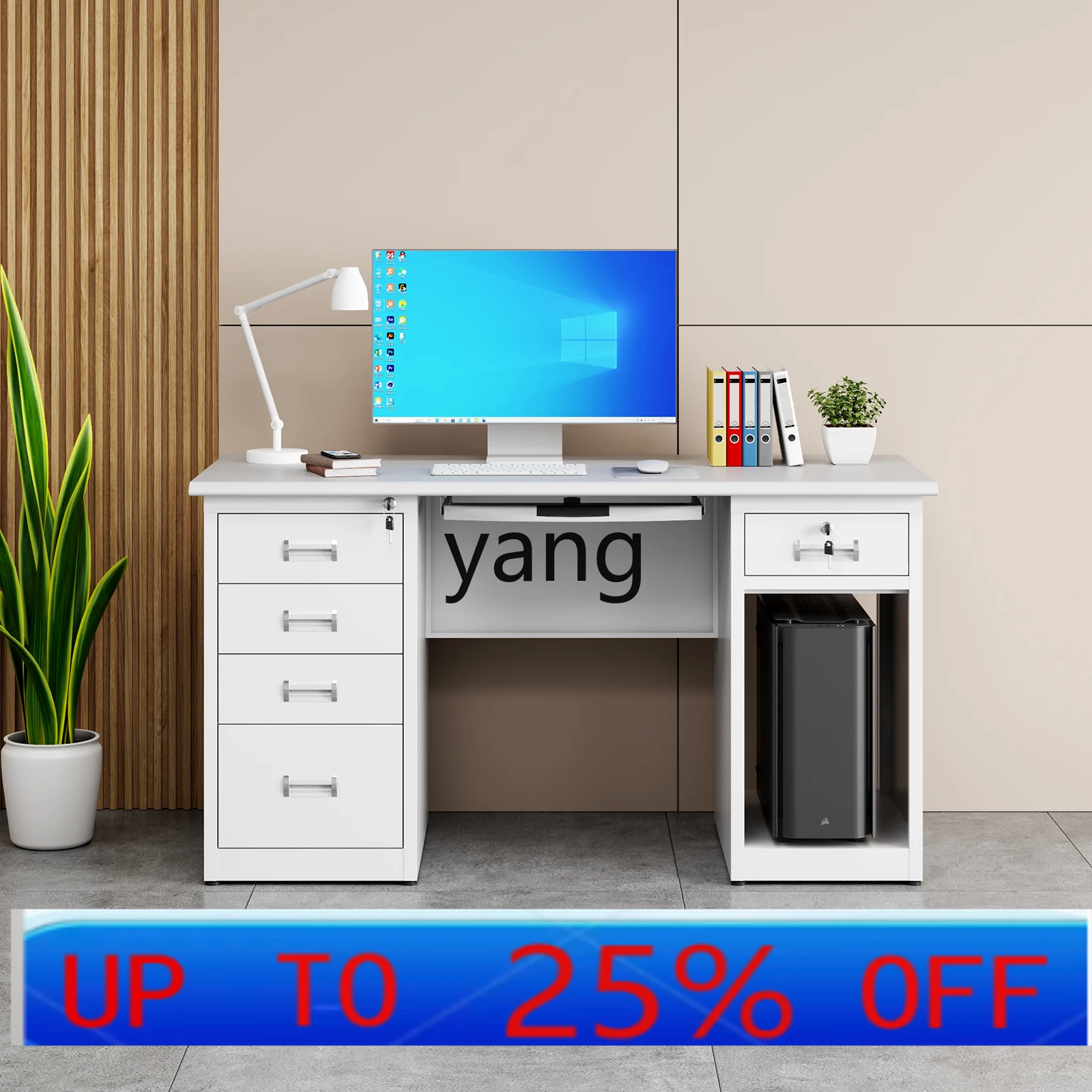 Lmm Computer Desk with Drawer Staff Financial Workbench