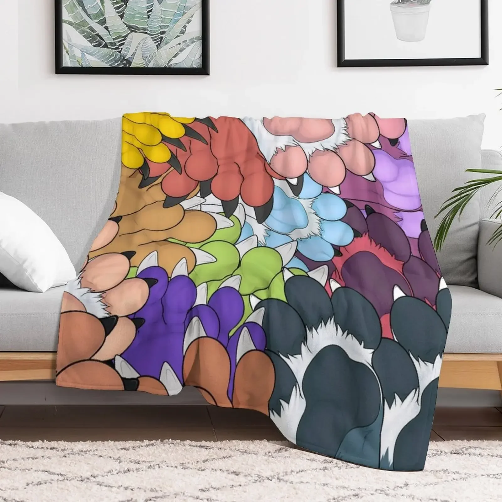 Paws Everywhere Throw Blanket Blankets Sofas Of Decoration decorative Nap manga Blankets