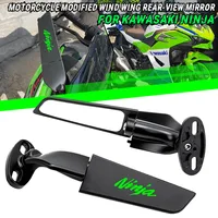 Para Kawasaki NINJA 125 250 300 NINJA400 NINJA500 NINJA650 motocicleta CNC espejo retrovisor de ala fija, espejo retrovisor de motocicleta