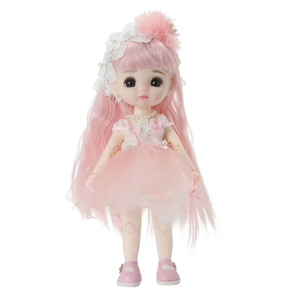 1/8 BJD Dolls Girl's Dress Princess Figure Gift Toy with Clothes Kids Toys for Girl 25 Movable Joint 22.5cm Makeup Doll Sugar