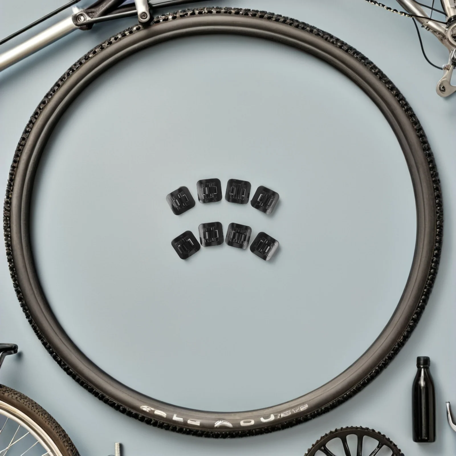 

8Pcs Mountain Bike Cable Clips C-Clips Aluminum Alloy Adhesive Cable Clip Clamp Organizer Brake Line Housing Cycling