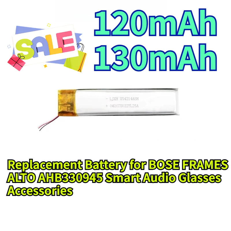 

120mAh 130mAh Replacement Battery for BOSE FRAMES ALTO AHB330945 Smart Audio Glasses Accessories