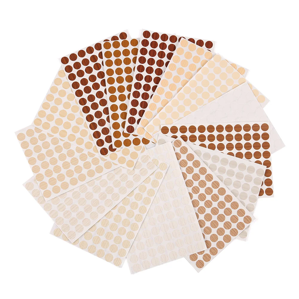

New 96Pcs/sheet 15mm Self Adhesive Decorative Films Furniture Screw Cover Caps Stickers Wood Craft Desk Cabinet Hole Ornament