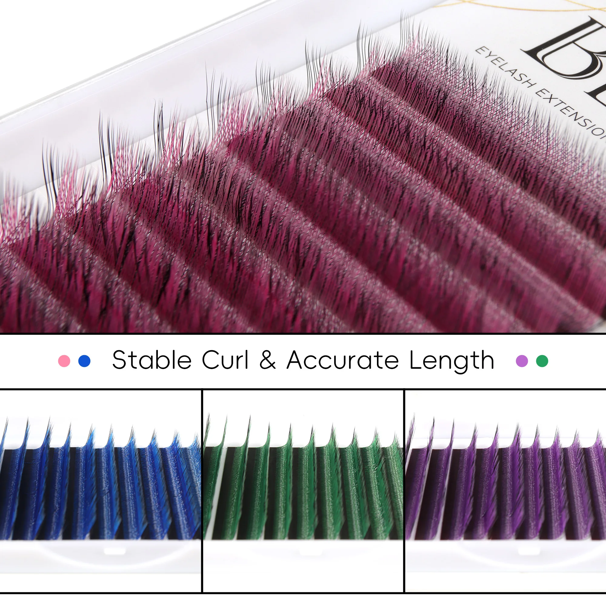 Befer Beauty LU M Curl Eyelash Extensions Blue Colored Volume W Shaped Eyelashes High Quality Technologic Fiber Lashes Extension