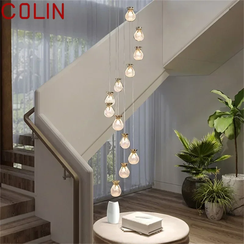 COLIN Nordic Creative โคมไฟระย้าโคมไฟโมเดิร์นโคมไฟจี้ LED สําหรับบันได Hall