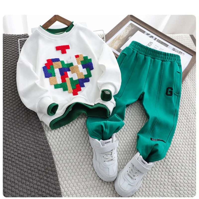 

4-10 Years Children Clothing Set Boys Casual Clothes Kids Fashion Sweatshirt And Pants 2 Pcs Baby Spring and Autumn Tracksuits