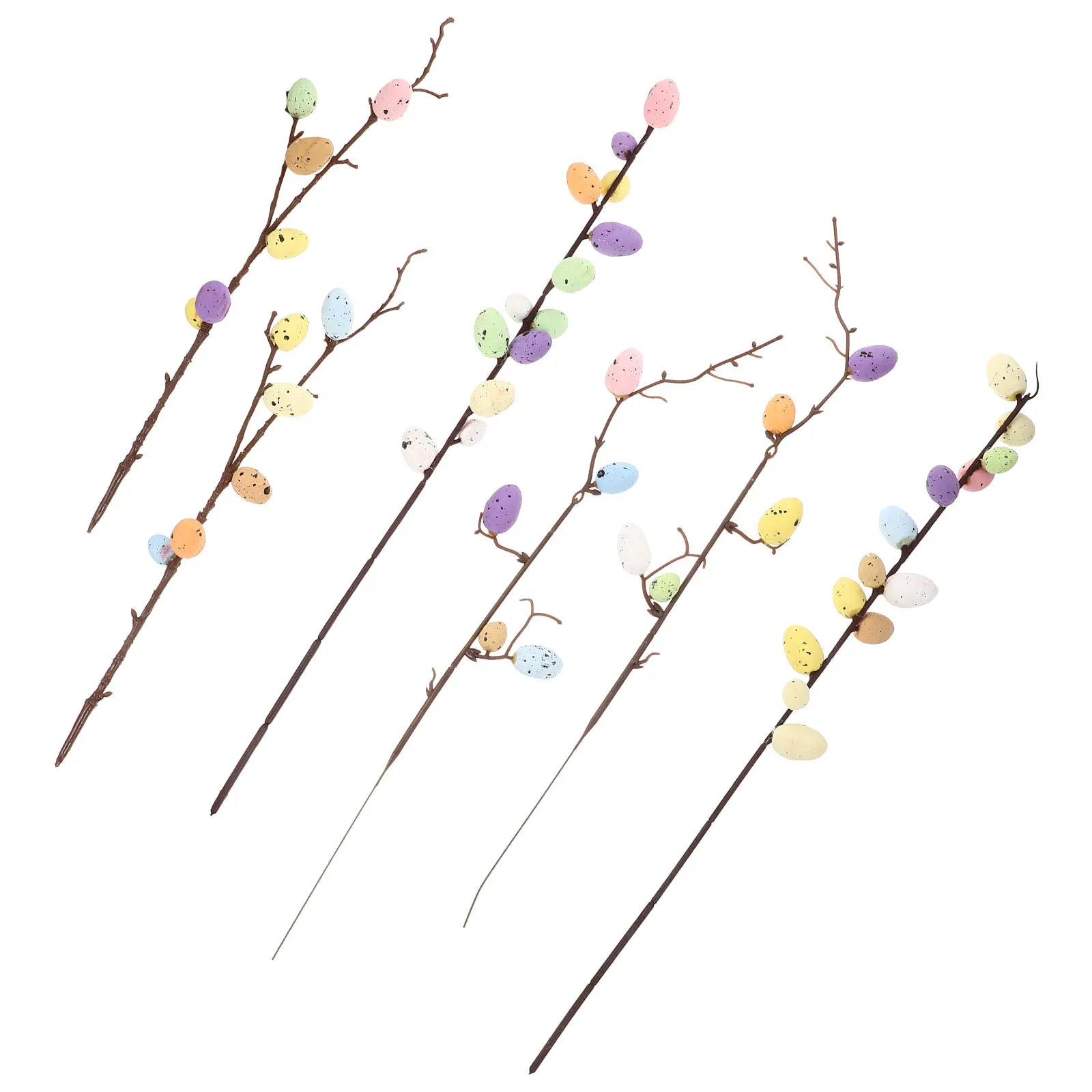 

6Pcs Easter Egg Branch Artificial Egg Tree Branches for DIY Flower Arrangement Decor Simulation Eggs Bouquet Centerpiece Decor