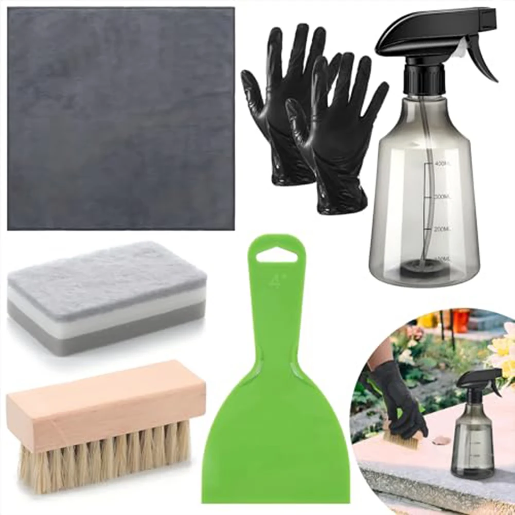 

Comprehensive 7-Piece Headstone Cleaner Kit For Pristine Grave Maintenance For Home Parts Cleaning Tools Set Including Gloves