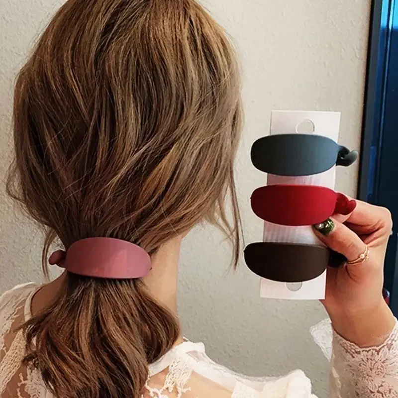 Matte Banana Clip Hair Claw Frosted Ponytail Buckle Ponytail Holders Hairpins Women Girls Barrettes Hair Accessories Solid Color