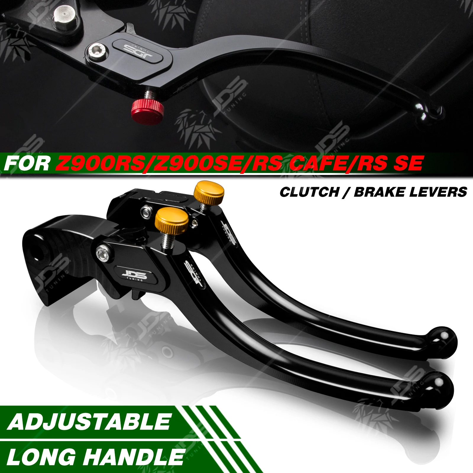 

JDSTUNING For Kawasaki Z900RS/Z900SE/Z900 RS CAFE/RS SE 2018-NOW Clutch Lever Brake Lever Set Long Handle Levers Accessories
