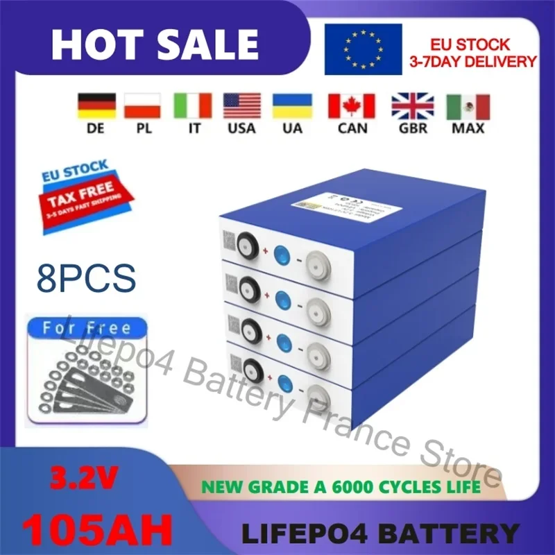 SpringAH-Batterie aste avec barres omnibus gratuites batterie au lithium Grade A 3.2V 12V 24V 48V bricolage à l'énergie solaire