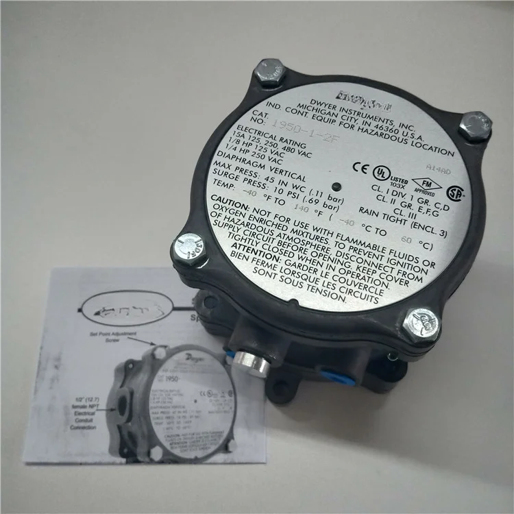 Explosion-proof differential pressure switch 1950-1-2 F Explosion-proof differential pressure switch