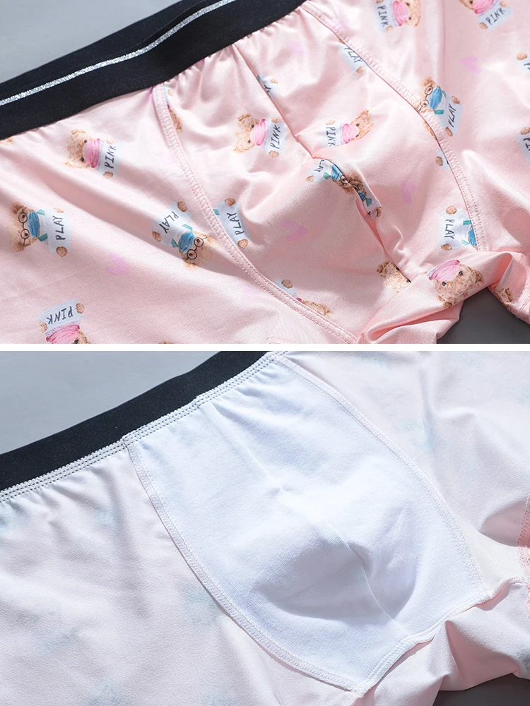 New Two Piece Underwear Set Matching Underwear Couple Men Boxer Shorts and Women Sexy Briefs Fashion Cartoon Print Underpants