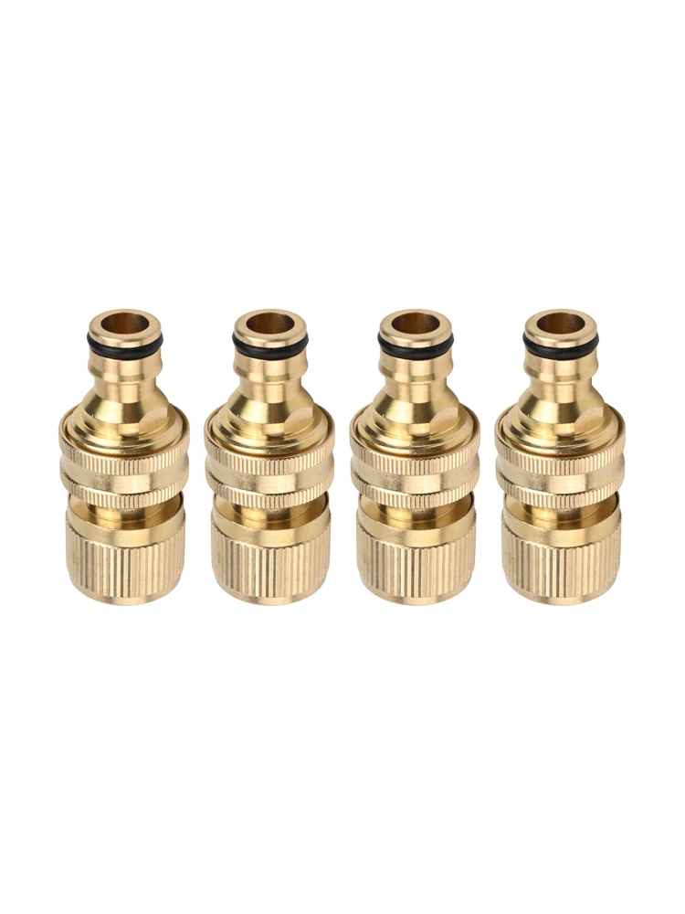 

4 Set Garden Hose Quick Connect Water Hose Fit Brass Female Male Connector Set Irrigation Watering System Adapters