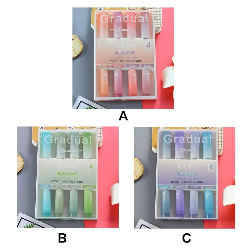 Good-looking Creative Stationery Writing Tools Drawing Key Points Markers Color Pen Highlighter Pen Set Eye Care