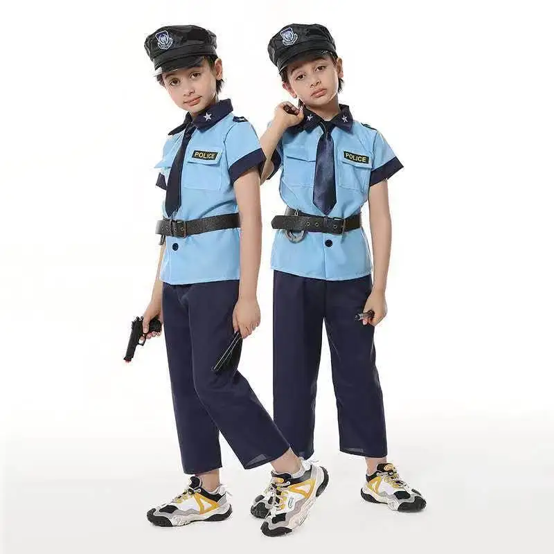 Children's loween Firefighter Costume Role Play Pilot Lawyer Doctor Worker Outfit Polyester Material Traditional Chinese F...
