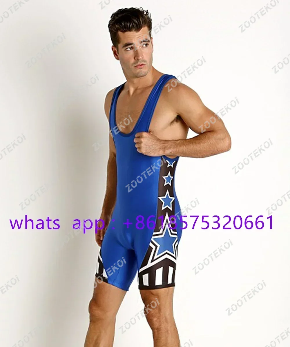 Weight Lifting Suit Training Race Wrestling Suit Men's Heavy Strength Lifting Sleeveless Training Sports Running Jumpsuit