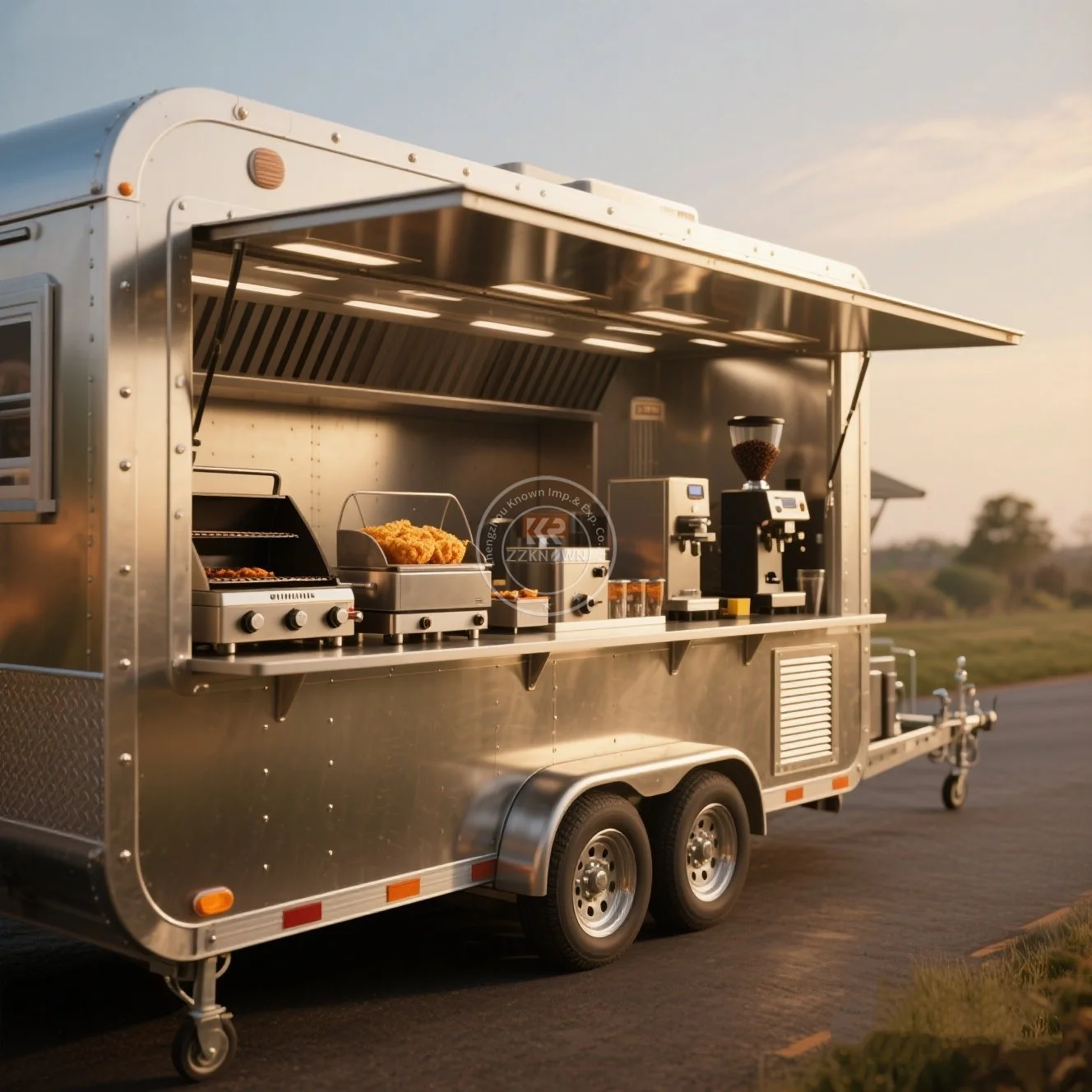 

Street Food Truck Cart Pizza Burger Ice Cream Cart Coffee Kiosk Custom Concession Food Trailer With Full Kitchen Equipments