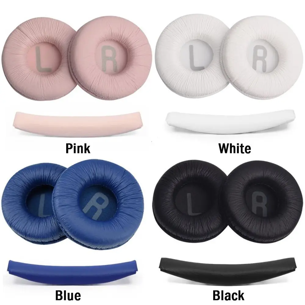 1 Pair Soft Leather Headphone Foam Headband Cushion Cover Replacement Ear Pads For JBL Tune600 T450 T450BT T500BT JR300BT