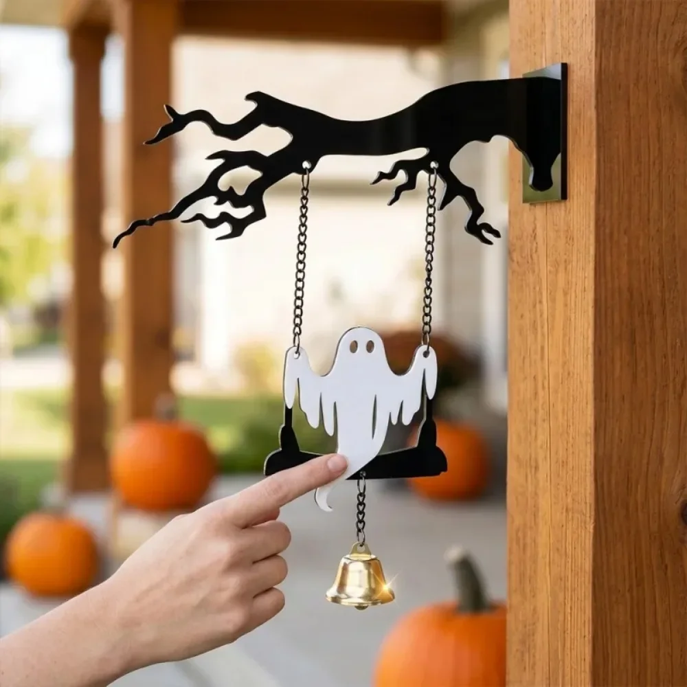Halloween Dead Branch Bell Wind Chime Acrylic Door Hanging Ghostly Wind Wall Gallery Party Home Hanging Decoration