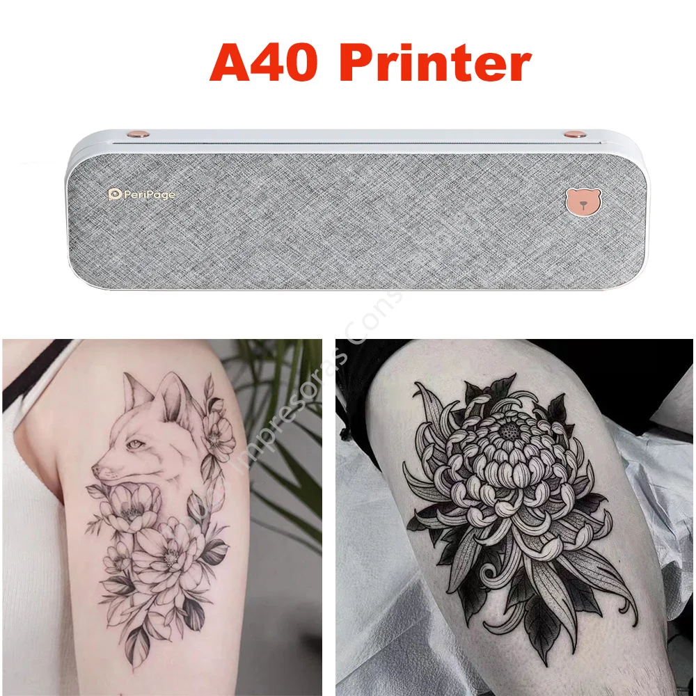 PeriPage A40 принтер A4 бумажный Портативный USB Bluetooth беспроводной термотрансферный принтер для печатной машины системы IOS Android