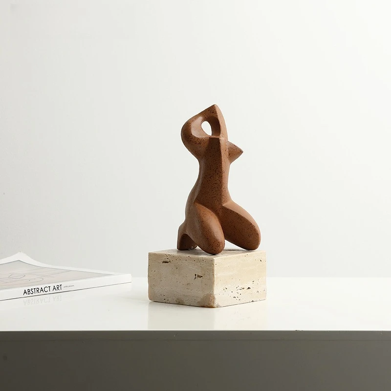 Modern wabi-sabi abstract figure graceful resin ornament, home exhibition hall bookcase desktop creative soft decoration