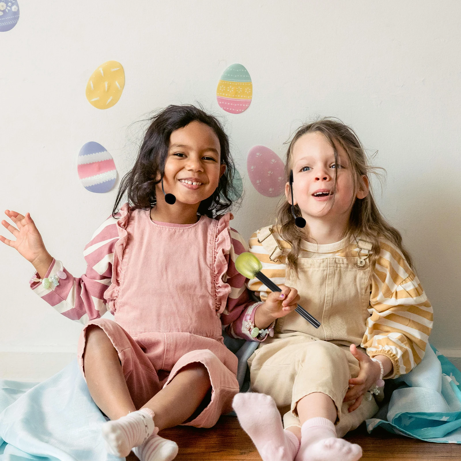 

Simulation Microphone Props Play Fake Glitter for Kids Playthings Toy Bracket Child