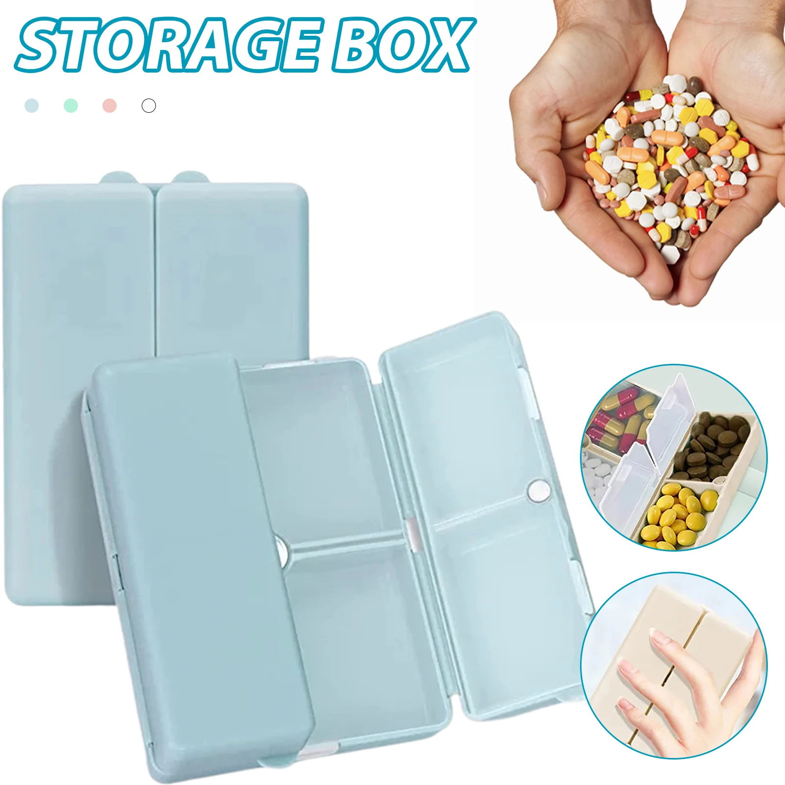 

1PC Weekly Pill Box 7 Days Foldable Travel Medicine Holder Pill Box Tablet Storage Case Container Dispenser Organizer Tools