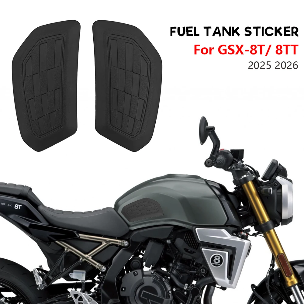 For Suzuki GSX-8T GSX-8TT gsx-8t 2026 2025 Side Fuel Tank pad Tank Pads Protector Stickers Decal Gas Knee Grip Traction Pad