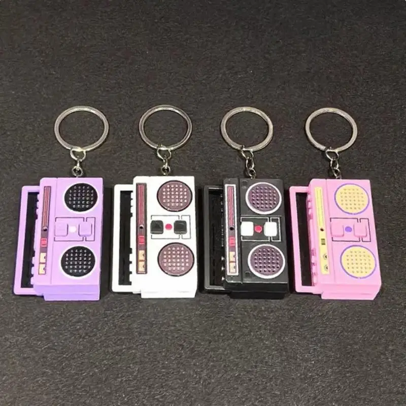 Mini Voice Message Recorder for Couples Retro Tape Recorder Keychain Recording Keepsake Anniversary Gift for Him/Her